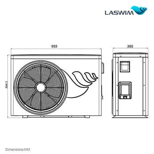 Laswim Factroy Direct Supplier Swimming Pool Heat Pump for Inground Pools, 6.5 COP