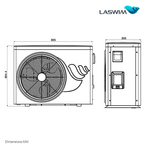 Laswim Factroy Direct Supplier Swimming Pool Heat Pump for Inground Pools, 6.5 COP