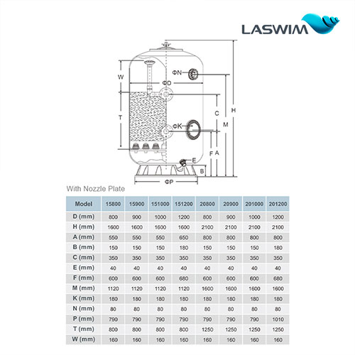 Laswim China Factory Custom ODM/OEM Side-Mounted Fiberglass Pool Sand Filters For Inground Pools